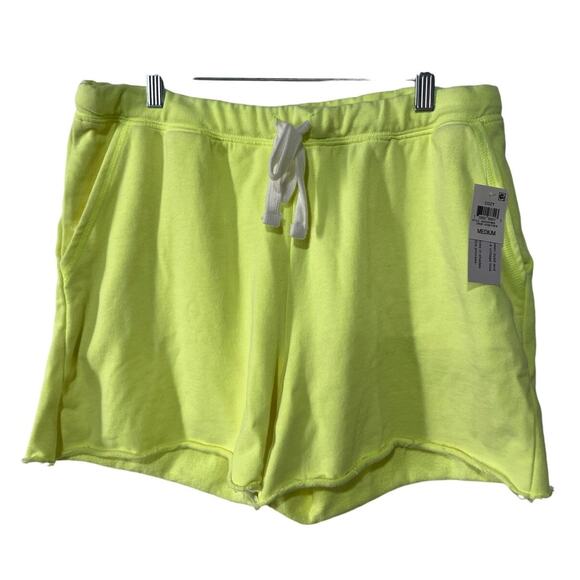 JENNI WOMENS SIZE MEDIUM COTTON LOUNGE SHORTS NEON YELLOW NEW! - Picture 9 of 12